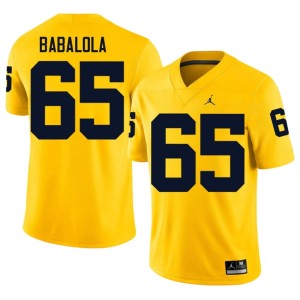 Maize #65 Men's MICH College Football Player Andrew Babalola Jersey 624339-903