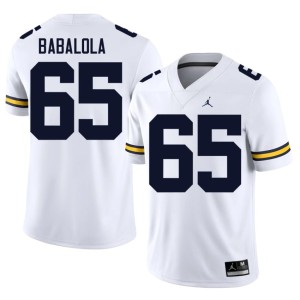 White University of Michigan #65 College Football Player Andrew Babalola Men's Jerseys 308163-592