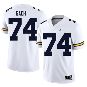 White University of Michigan Mens Avery Gach #74 NCAA College Football Jerseys 614119-436