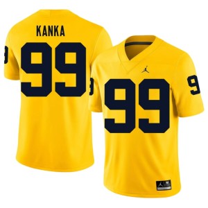 Maize Mens College Football #99 Bobby Kanka NCAA U-M Jerseys 371218-427