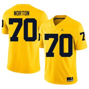 Maize #70 2026-27 Mens College Football Michigan Brady Norton Jersey 133408-864