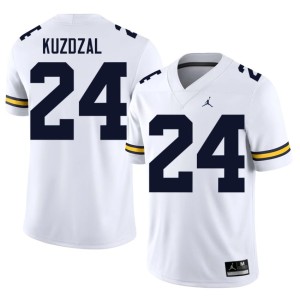 White Bryson Kuzdzal Michigan College Football Alumni Men #24 Jerseys 518864-918