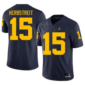 Navy #15 College Football Men's Michigan Chase Herbstreit 2026 Jerseys 708362-461