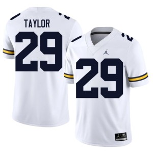White #29 Official Chase Taylor Men's Michigan College Football Jersey 297022-874