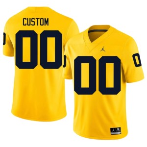 Maize NCAA College Football Custom UMich #00 Mens Jerseys 268519-734