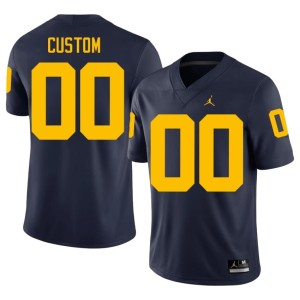 Navy #00 NCAA U of M College Football Custom Mens Jersey 273044-959