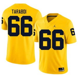 Maize Men's Michigan #66 College Football Dan Taraboi High School Jersey 445096-240