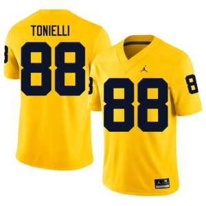 Maize #88 NCAA Michigan Men Deakon Tonielli College Football Jersey 875409-588