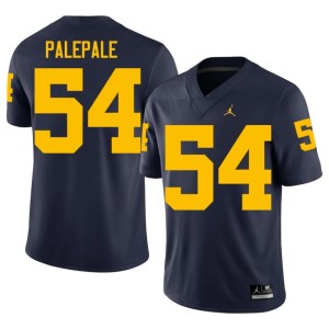 Navy Embroidery Men's Wolverines College Football Deyvid Palepale #54 Jersey 289563-438