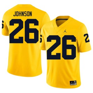 Maize Michigan College Football Donovan Johnson Men's Official #26 Jersey 724519-638
