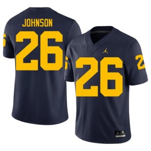 Navy College Football Mens Alumni #26 Donovan Johnson University of Michigan Jerseys 698717-845