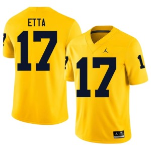 Maize College Football Game Men's Enow Etta MICH #17 Jerseys 738659-709