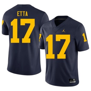 Navy College Football Official Enow Etta #17 Michigan Men Jerseys 424010-399