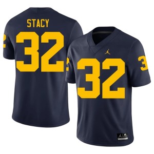 Navy Embroidery Wolverines Gary Stacy #32 Men's College Football Jersey 127191-214