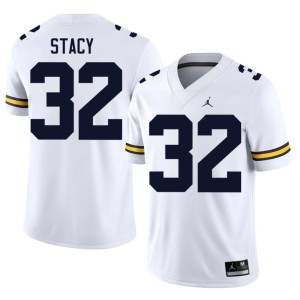 White Alumni UMich College Football #32 Men Gary Stacy Jerseys 393159-440