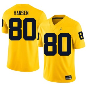 Maize #80 University Wolverines Mens College Football Hogan Hansen Jersey 788984-759
