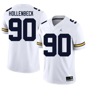 White Embroidery College Football Hudson Hollenbeck #90 Men Wolverines Jerseys 198692-802