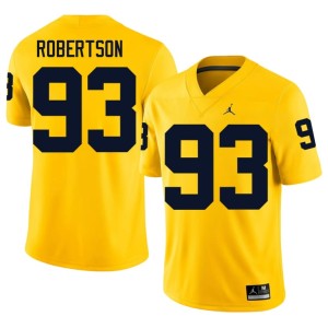 Maize College Football #93 Men's Hunter Robertson Replica U-M Jersey 852909-568