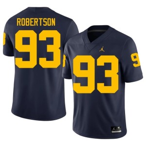Navy Men's High School #93 University of Michigan College Football Hunter Robertson Jerseys 113231-587