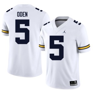 White Michigan Wolverines High School Jacob Oden Mens College Football #5 Jersey 997059-577