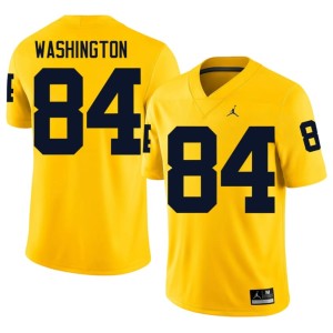 Maize #84 Jacob Washington College Football University of Michigan Wolverines Mens Player Jerseys 557703-329