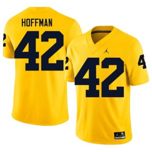 Maize Men's Jalen Hoffman #42 Official Michigan College Football Jerseys 859341-607