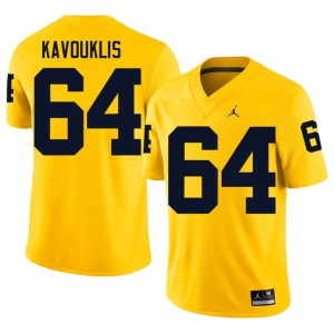 Maize Michigan Wolverines 2026 College Football Mens #64 James Kavouklis Jerseys 207749-431