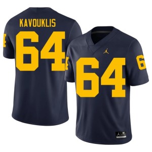 Navy #64 College Football University of Michigan Wolverines James Kavouklis Stitched Men Jerseys 889558-101