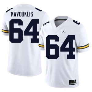 White NCAA Mens College Football Michigan Wolverines James Kavouklis #64 Jerseys 219222-977