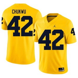 Maize Wolverines Mens College Football Official Jeffrey Chukwu #42 Jerseys 768886-212