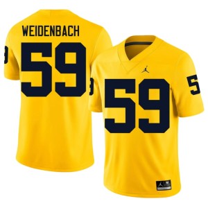 Maize John Weidenbach Men's College Football Player Michigan #59 Jersey 211792-746
