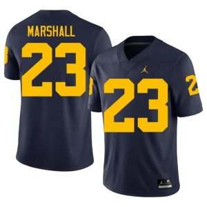 Navy Jordan Marshall Game #23 College Football Men University of Michigan Jerseys 412973-842
