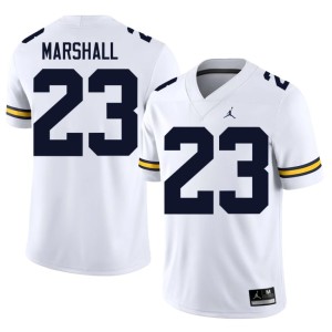 White #23 2026-27 College Football Men Jordan Marshall UMich Jersey 555095-381