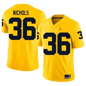 Maize Michigan Joshua Nichols College Football Game Men #36 Jerseys 552741-897