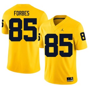 Maize 2026 Logan Forbes College Football #85 UMich Mens Jersey 716043-157