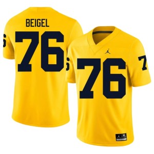 Maize #76 College Football Limited Michigan Wolverines Men Manuel Beigel Jersey 683163-271