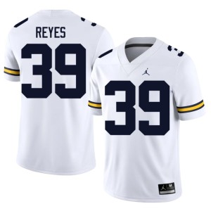 White Player #39 Max Reyes College Football Men University of Michigan Wolverines Jerseys 968504-569
