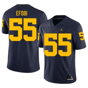 Navy #55 Nathan Efobi NCAA Men College Football Michigan Jerseys 612710-725