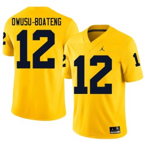 Maize College Football Nathaniel Owusu-Boateng Wolverines #12 Mens 2026-27 Jersey 921848-234