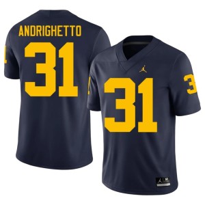 Navy Nico Andrighetto #31 U of M College Football High School Men Jersey 899623-928