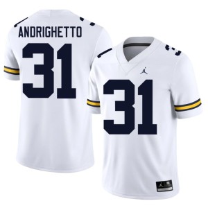 White U of M Official College Football Men's Nico Andrighetto #31 Jersey 187254-654