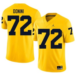Maize Peter Donini Wolverines NCAA College Football #72 Mens Jerseys 485941-124