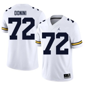 White Men College Football Peter Donini UMich #72 Stitched Jersey 748744-225