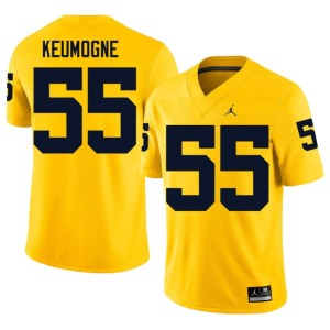 Maize 2026 Randy Keumogne College Football Men's #55 Michigan Jersey 862739-505