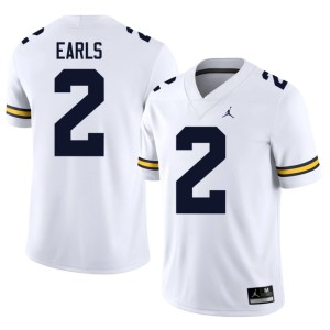 White #2 Mens Shamari Earls College Football University of Michigan University Jersey 659619-859