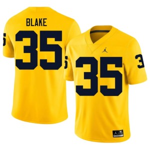 Maize NCAA #35 College Football Men MICH Stuart Blake Jerseys 694894-292