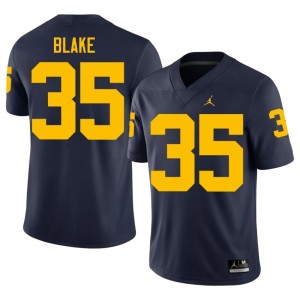 Navy Men University of Michigan Stuart Blake Embroidery #35 College Football Jersey 642263-738