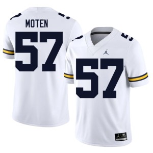 White Wolverines #57 Travis Moten Limited College Football Men's Jersey 104407-744