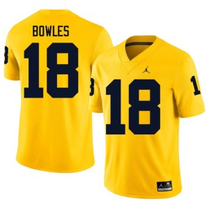 Maize #18 U of M College Football Troy Bowles Alumni Men's Jerseys 637458-234
