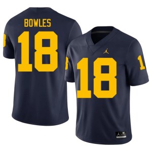 Navy NCAA #18 U of M Troy Bowles Men College Football Jersey 452878-799